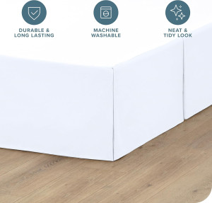 Bare Home Queen Bed Skirt - 15-Inch Tailored Drop...