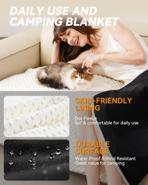 Portable Heated Blanket with Battery Pack,Outdoor...