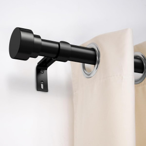 Black End Cap Finials for Curtain Rods of 7/8 and...