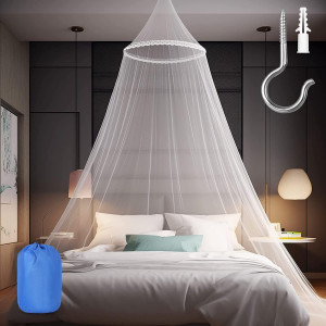 Mosquito Net for Bed, Large White Bed Canopy for G...