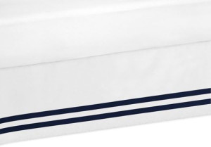 Sweet Jojo Designs Navy and White Queen Bed Skirt...