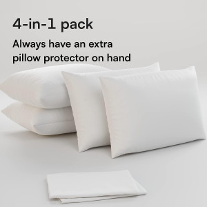 4 Pack Waterproof Pillow Protectors Standard 20x26...