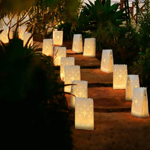 Homemory Luminary Bags with Flameless Candles, 24...