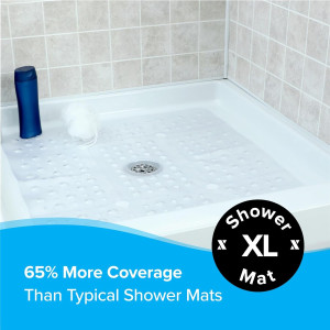 SlipX Solutions Extra Large Square Shower Mat, 27"...
