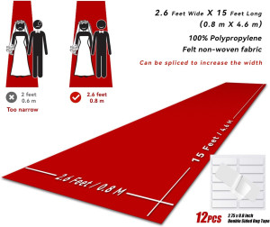 Red Carpet Runner for Party, 2.6X15 ft, 130 GSM Fe...