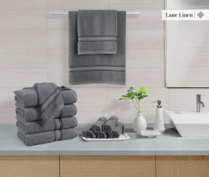 LANE LINEN Luxury Bath Towels Set - 100% Cotton Ba...