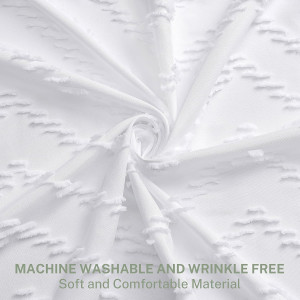 Boho Shower Curtain White Tassel Woven Fabric Show...