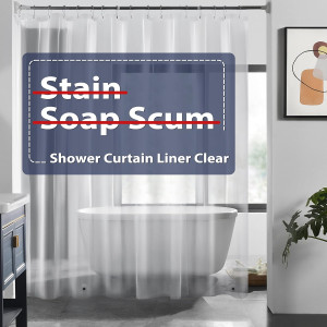 LOVTEX Clear Shower Curtain Liner Waterproof, 72x7...