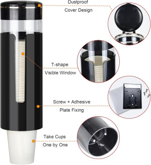 Cup Dispenser, Pull Type Water Cooler Cup Holder F...