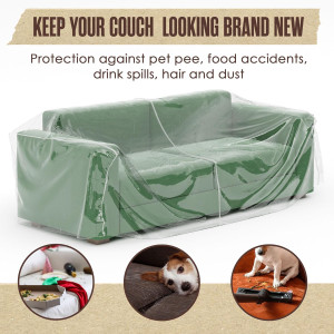 Plastic Couch Cover, Plastic Covers for Furniture,...