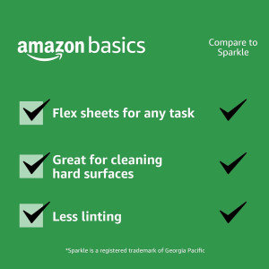 Amazon Basics 2-Ply Flex-Sheets Paper Towels, 12 B...