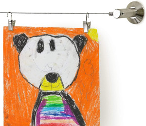 Art Display for Kids Artwork (48 Clips - 10ft Wire...