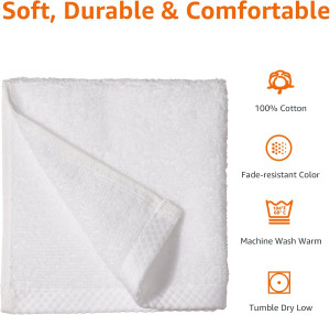 Amazon Basics Cotton Washcloths, Quick-Dry, 12" x...