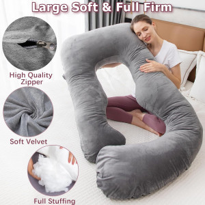 MOON PINE Pregnancy Pillow, U Shaped Full Body Pil...