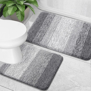 OLANLY Luxury Bathroom Rug Set 2 Piece, Soft Absor...