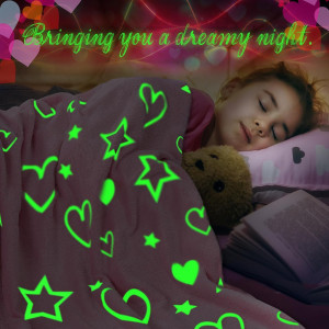 Glow in The Dark Blanket, Valentine's Day Blanket...