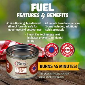 Sterno S'mores Heat Fuel Cans (2 Pack), Silver