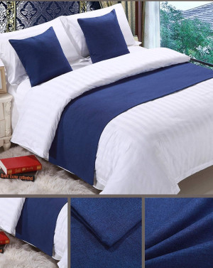 Mengersi Solid Bed Runner Scarf Protector Slipcove...