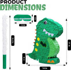Dinosaur Pinata Bundle with a Blindfold and Bat (1...
