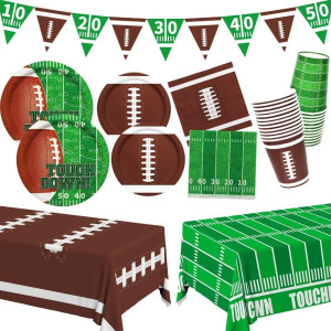Football Party Supplies Kit Serve 24,Includes Dinn...