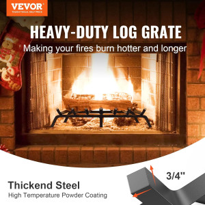 Fireplace Grate, 30 inch Heavy Duty Fireplace Pit...