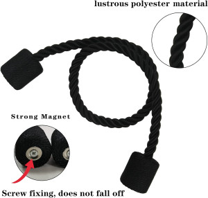 2 Pack Black Strong Magnetic Curtain Tiebacks Outd...