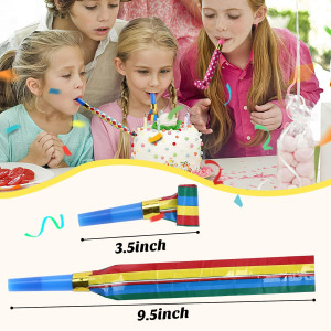 Koogel 100 Pcs Colorful Birthday Blow Horns and Wh...