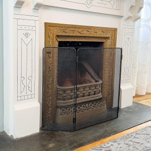 Mind Reader 3-Panel Fireplace Screen, Folding, Ind...