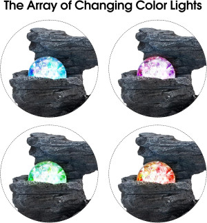 Tabletop Fountain Rotating Ball Rock Waterfall Fou...