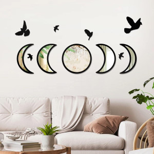 NESHE Moon Phase Mirror Set with Birds | Scandinav...