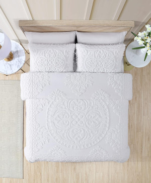Beatrice Home Fashions Medallion Chenille Bedsprea...