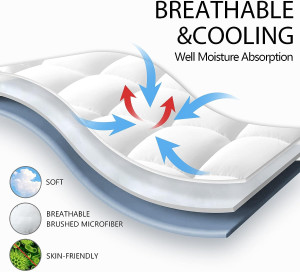TEXARTIST Queen Mattress Pad Cover Cooling Mattres...
