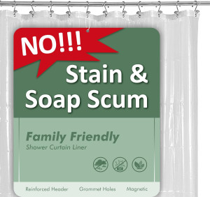 Barossa Design Plastic Shower Liner Clear - Premiu...