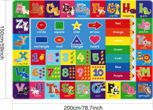 Baby Play Mat Kids Rug for Playroom, Floor Mat for...