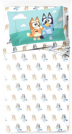 Jay Franco Bluey & Bingo Twin Size Sheet Set - 3 P...