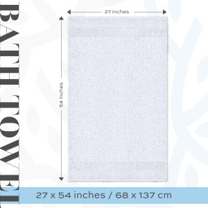 White Classic Luxury Bath Towels Set of 4 Large -...