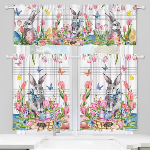 Easter Kitchen Curtains 3 Piece Set Easter Decor,...