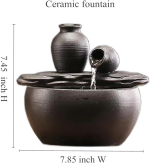 Ceramic Tabletop Fountain for Indoor and Home Deco...