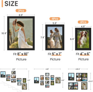 upsimples 10 Pack Picture Frames Collage Wall Deco...