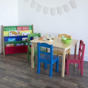 Humble Crew Collection Kids Wood Table & 4 Chair S...