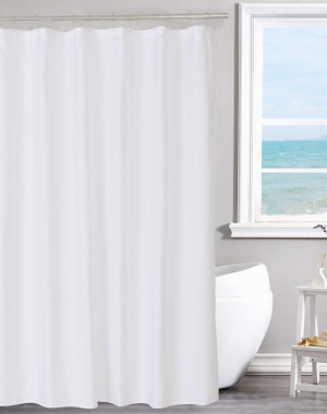 N&Y HOME Fabric Shower Curtain Liner Solid White w...