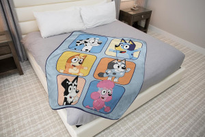 Sunny Side Up Bluey & Friends Plush Throw Blanket...