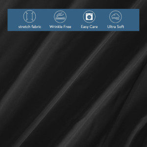 Box Spring Cover Queen Size - Black Jersey Knit &...