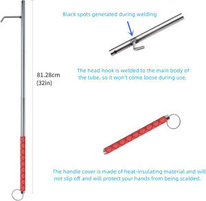 Outdoor Fire Poker for Fire Pit Camping, Stainless...