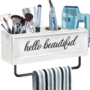 Anwelynd Rustic Hair Dryer Holder Wall Mounted, Ha...