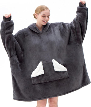 Touchat Wearable Blanket Hoodie, Oversized Sherpa...