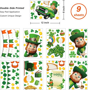 St Patricks Day Decorations Window Clings for Glas...