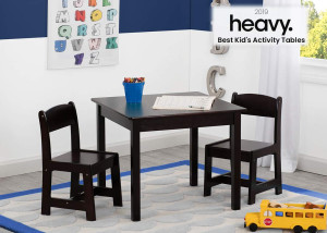 MySize Kids Wood Table and Chair Set (2 Chairs Inc...