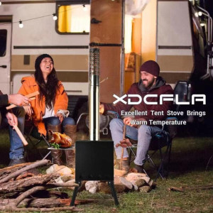 Wood Burning Stove, Wood Stove With Chimney Pipes,...