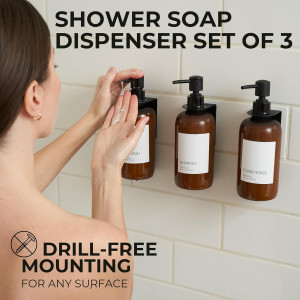 Stylish Shampoo and Conditioner Dispenser Set of 3...